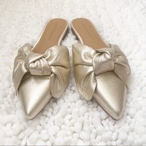 Rebecca Minkoff Gold Flat Mules